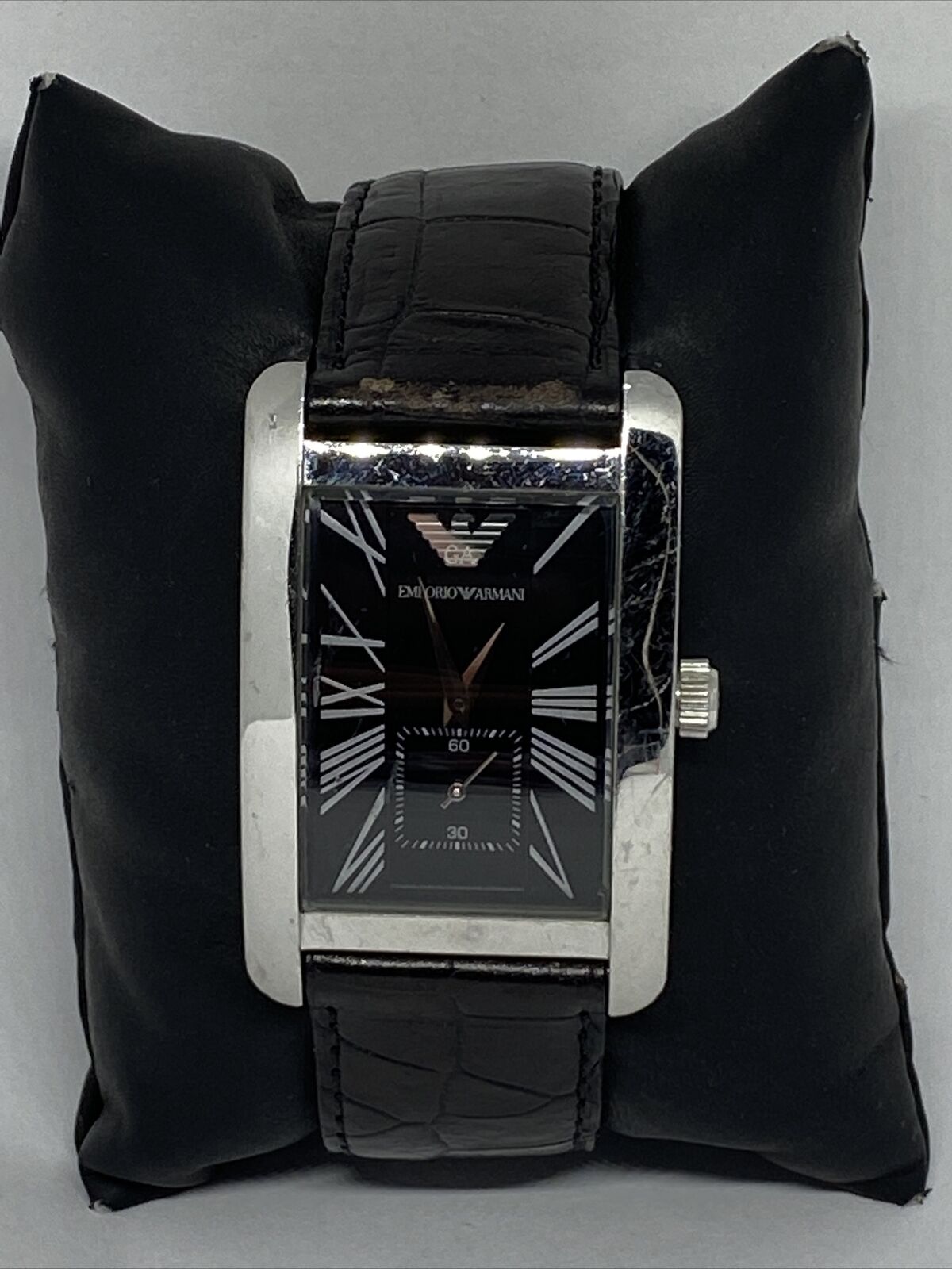  Shop Authentic Emporio Armani Black Dial Black Leather Strap Watch For Men - AR0143 - Luxxuri