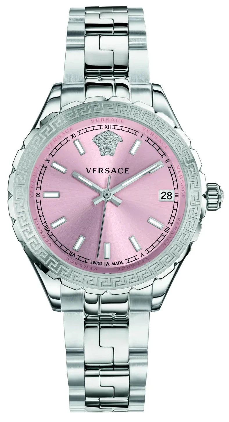  Shop Authentic Versace Hellenyium Pink Dial Silver Steel Strap Watch for Women - V12010015 - Luxxuri