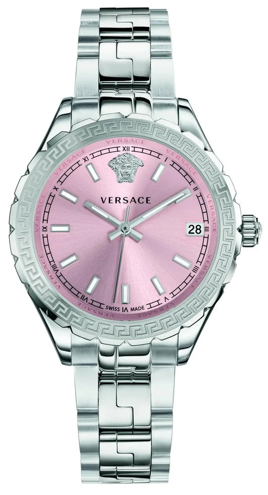  Shop Authentic Versace Hellenyium Pink Dial Silver Steel Strap Watch for Women - V12010015 - Luxxuri