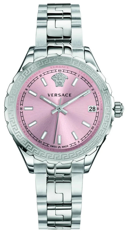  Shop Authentic Versace Hellenyium Pink Dial Silver Steel Strap Watch for Women - V12010015 - Luxxuri