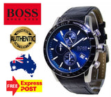  Shop Authentic Hugo Boss Rafale Chronograph Quartz Blue Dial Black Leather Strap Watch For Men - HB1513391 - Luxxuri