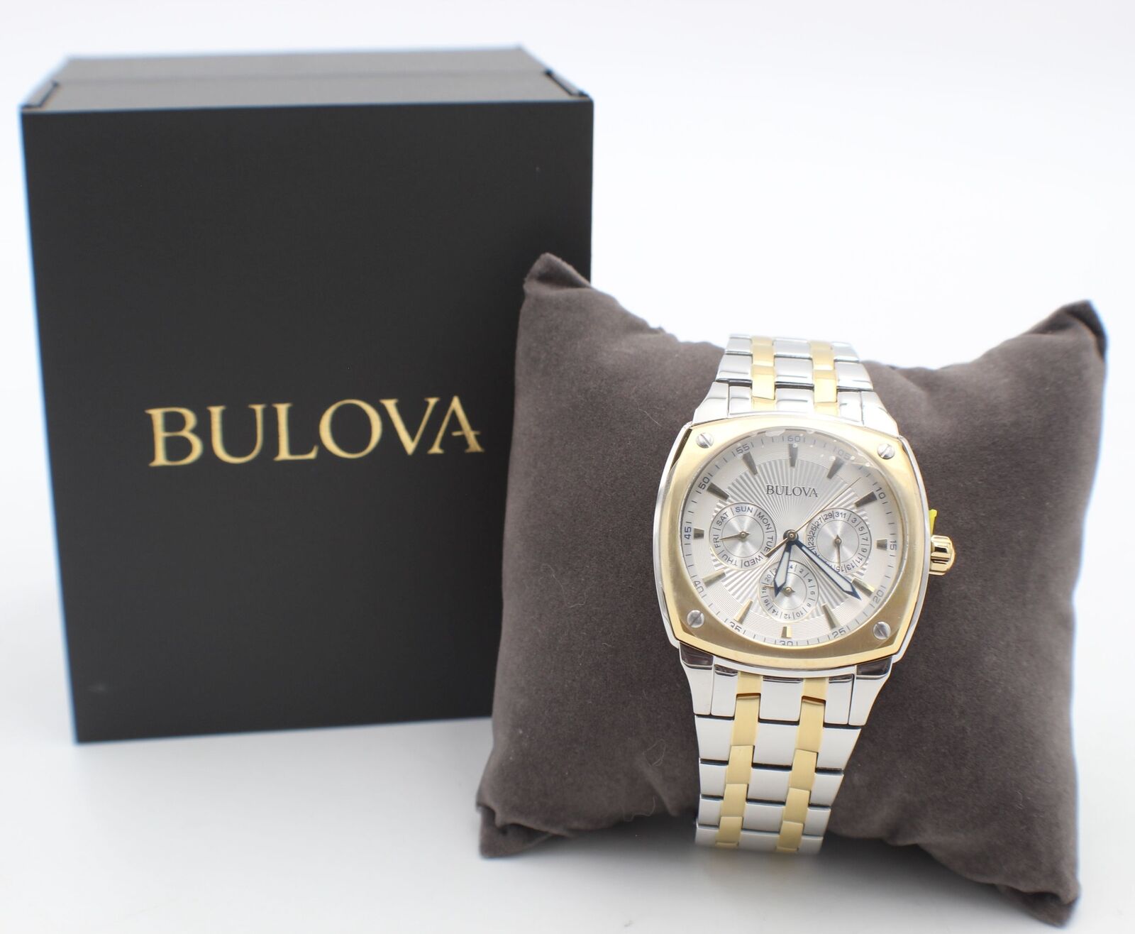  Shop Authentic Bulova Classic Multi Function Silver Dial Two Tone Steel Strap Watch for Men - 98C142 - Luxxuri
