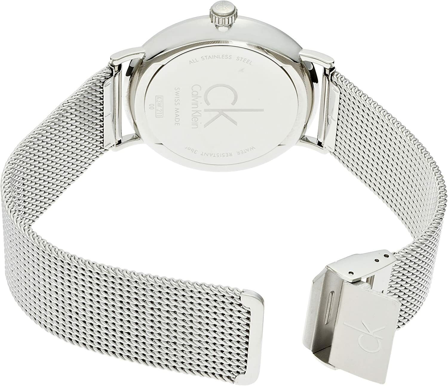  Shop Authentic Calvin Klein Surround Black Dial Silver Mesh Bracelet Watch for Men - K3W21121 - Luxxuri
