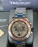  Shop Authentic Tag Heuer Formula 1 Chronograph Indy 500 Special Edition Grey Dial Silver Steel Strap Watch for Men - CAZ1016.EB0058 - Luxxuri