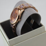  Shop Authentic Michael Kors Janelle Three Hand Rose Gold Dial Two Tone Steel Strap Watch For Women - MK7135 - Luxxuri