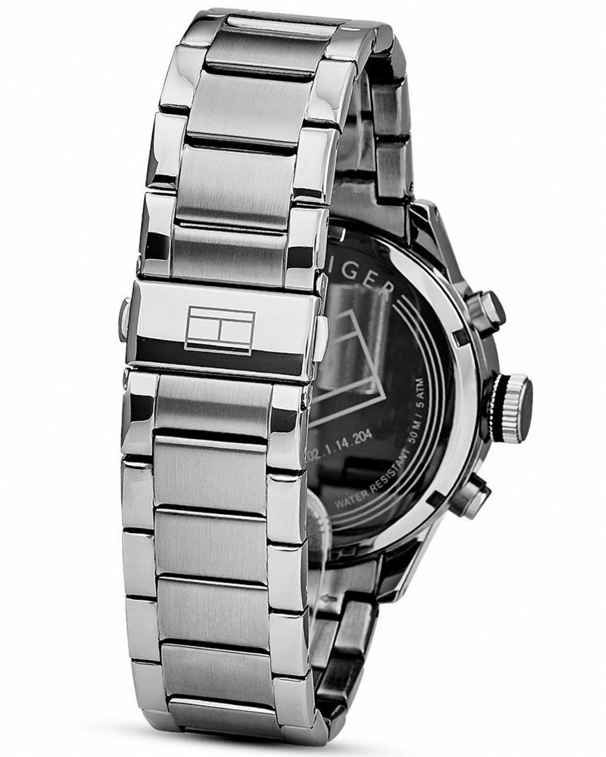  Shop Authentic Tommy Hilfiger Jackson Quartz Black Dial Silver Steel Strap Watch for Men - 1791243 - Luxxuri