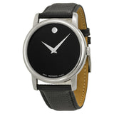  Shop Authentic Movado Museum Black Dial Black Leather Strap Watch For Men - 2100002 - Luxxuri