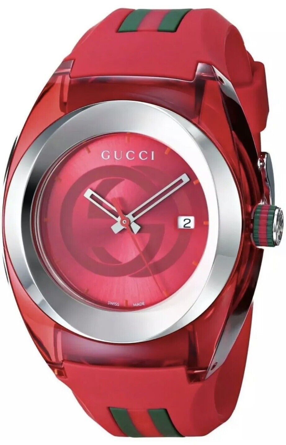  Shop Authentic Gucci Sync XXL Quartz Red Dial Red Rubber Strap Unisex Watch -  YA137103 - Luxxuri
