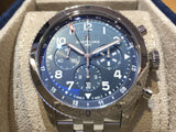  Shop Authentic Breitling Super Avi B04 Chronograph GMT 46 Tribute to Vought F4U Corsair Blue Dial Silver Steel Strap Watch for Men - AB04451A1C1A1 - Luxxuri