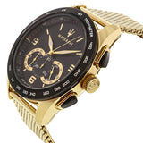  Shop Authentic Maserati Traguardo 45mm Quartz Gold Black Dial Watch For Men - R8873612010 - Luxxuri