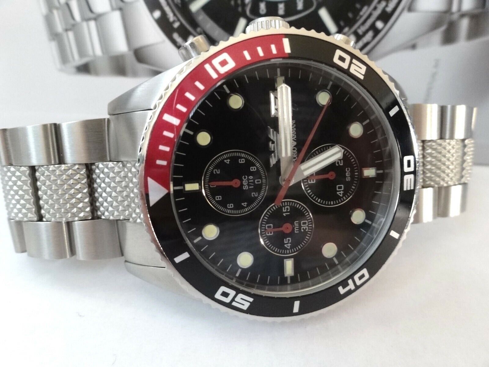  Shop Authentic Emporio Armani Chronograph Black Dial Silver Stainless Steel Watch For Men - AR5855 - Luxxuri