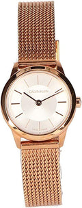  Shop Authentic Calvin Klein Minimal White Dial Rose Gold Mesh Bracelet Watch for Women - K3M23626 - Luxxuri