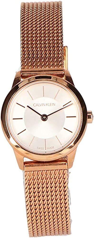  Shop Authentic Calvin Klein Minimal White Dial Rose Gold Mesh Bracelet Watch for Women - K3M23626 - Luxxuri