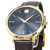  Shop Authentic Movado Ultra Slim Blue Dial Brown Leather Strap Watch For Women - 0607092 - Luxxuri