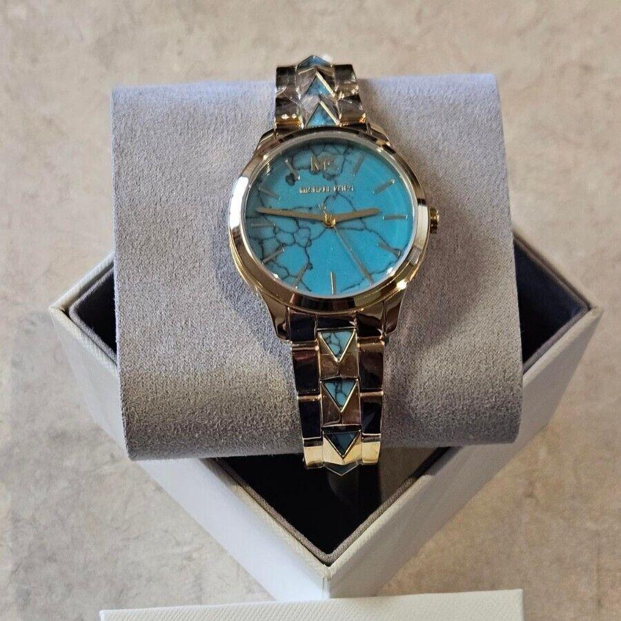  Shop Authentic Michael Kors Petite Runway Mercer Blue Dial Gold Steel Strap Watch For Women - MK6673 - Luxxuri
