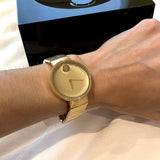  Shop Authentic Movado Edge Gold Dial Gold Steel Strap Watch for Women - 3680014 - Luxxuri