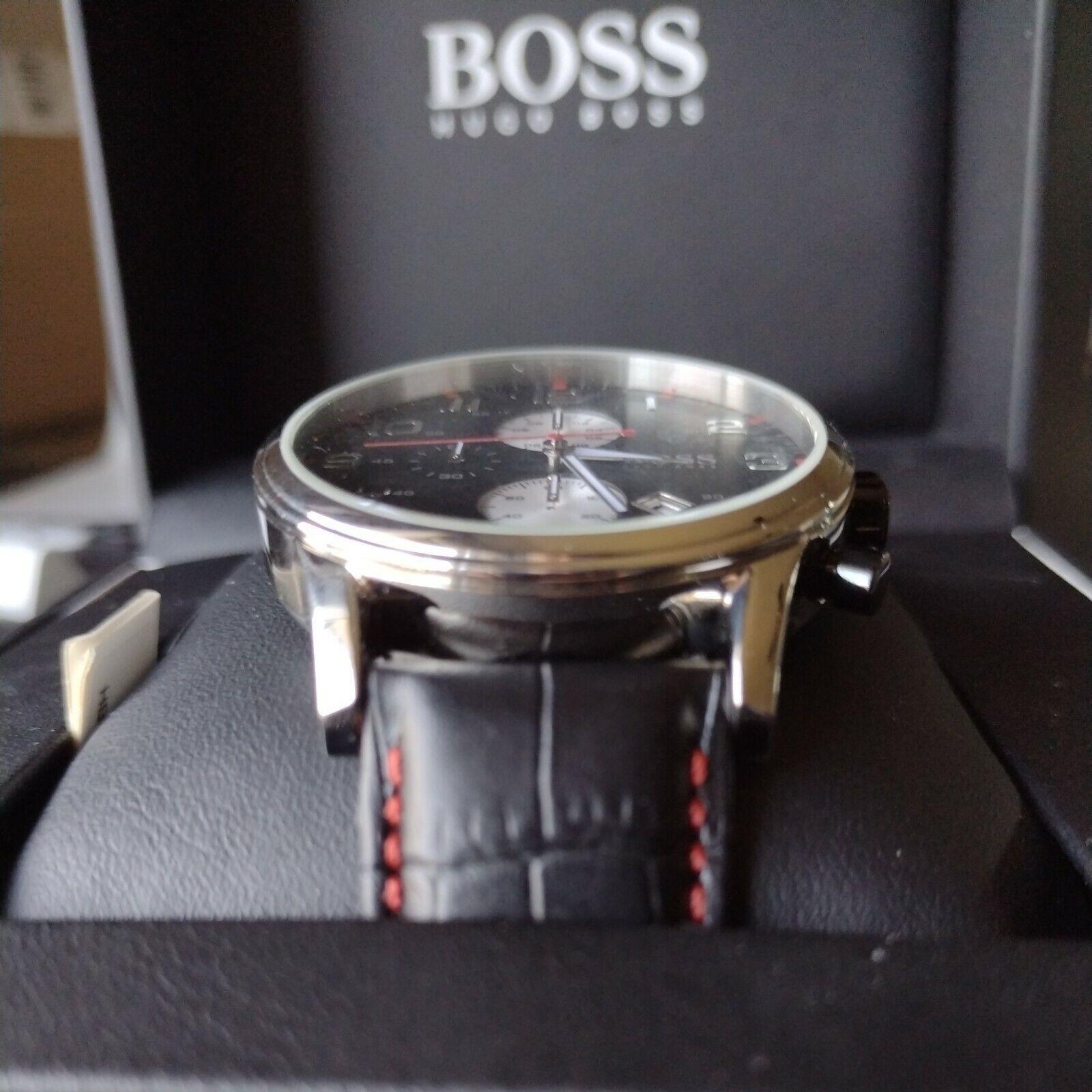  Shop Authentic Hugo Boss Aeroliner Black Dial Black Leather Strap Watch for Men - 1512631 - Luxxuri
