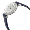  Shop Authentic Emporio Armani Gianni T Bar Quartz Crystals Silver Dial Blue Leather Strap Watch For Women - AR11344 - Luxxuri