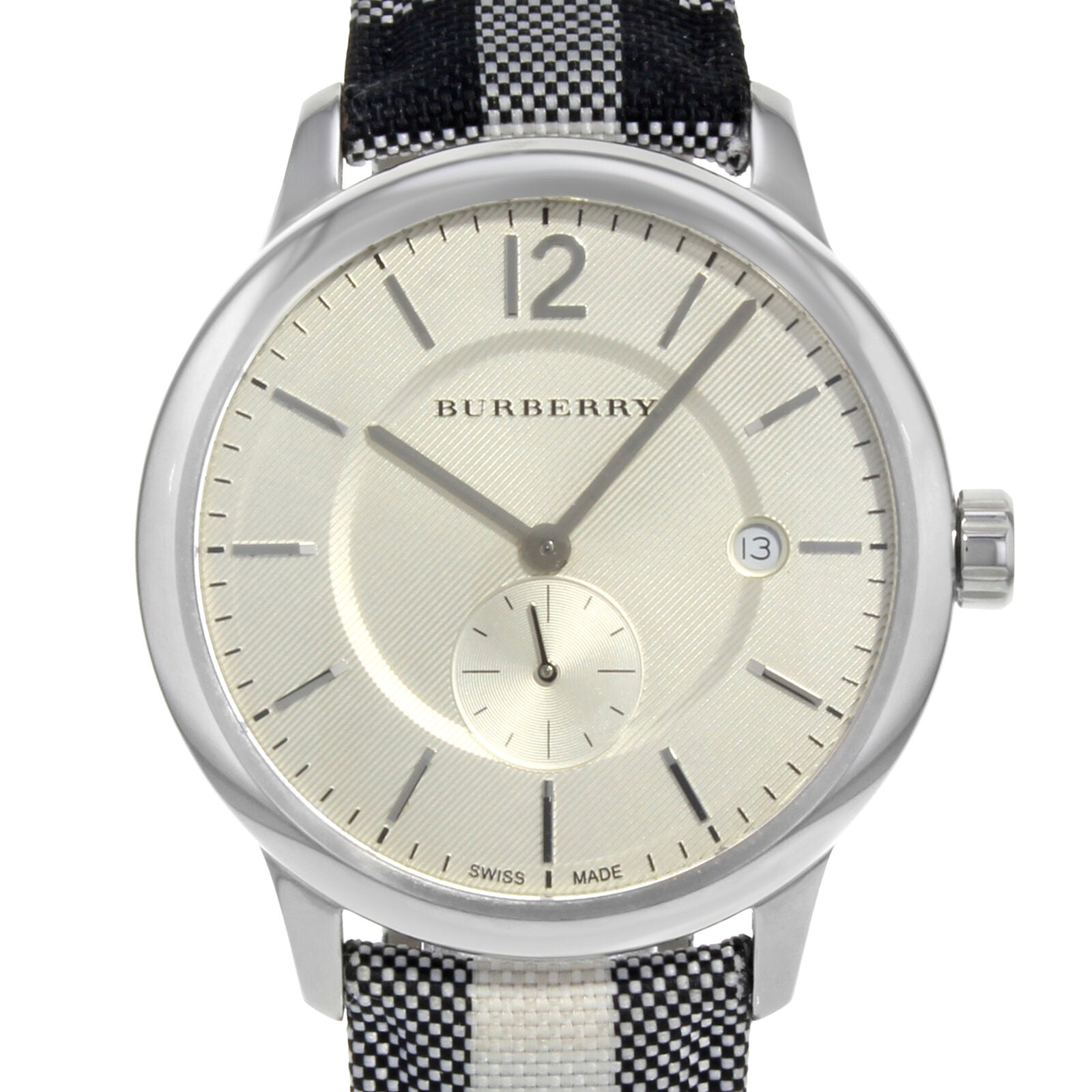  Shop Authentic Burberry The Classic Horseferry Silver Dial Black Leather Strap Watch for Men - BU10002 - Luxxuri