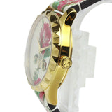  Shop Authentic Gucci G Timeless Floral Gold Dial White Leather Strap Watch For Women - YA1264084 - Luxxuri