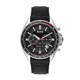  Shop Authentic Hugo Boss Driver Black Dial Black Leather Strap Watch for Men -1513087 - Luxxuri