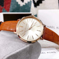  Shop Authentic Michael Kors Jaryn Quartz Gold Dial Brown Leather Strap Watch For Women - MK2496 - Luxxuri
