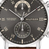  Shop Authentic Tommy Hilfiger Kane Grey Dial Brown Leather Strap Watch for Men - 1710398 - Luxxuri