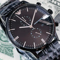  Shop Authentic Emporio Armani Chronograph Black Dial Black Steel Strap Watch For Men - AR1934 - Luxxuri
