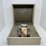  Shop Authentic Burberry The City Silver Dial Brown Leather Strap Watch for Women - BU9025 - Luxxuri
