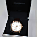  Shop Authentic Calvin Klein Posh Silver Dial Brown Leather Strap Watch for Men - K8Q316G6 - Luxxuri