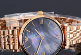  Shop Authentic Emporio Armani Gianni T-Bar Black Dial Rose Gold Strap Watch For Women - AR11145 - Luxxuri