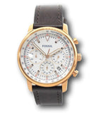  Shop Authentic Fossil Goodwin Chronograph White Dial Brown Leather Strap Watch for Men - FS5415 - Luxxuri