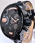  Shop Authentic Diesel Little Daddy Chronograph Black Dial Black Leather Strap Watch For Men - DZ7291 - Luxxuri
