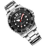  Shop Authentic Citizen Mechanical Black Dial Silver Steel Strap Watch For Men - NJ0120-81E - Luxxuri