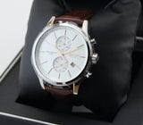  Shop Authentic Hugo Boss Jet Chronograph Quartz Silver Dial Brown Leather Strap Watch For Men - HB1513280 - Luxxuri