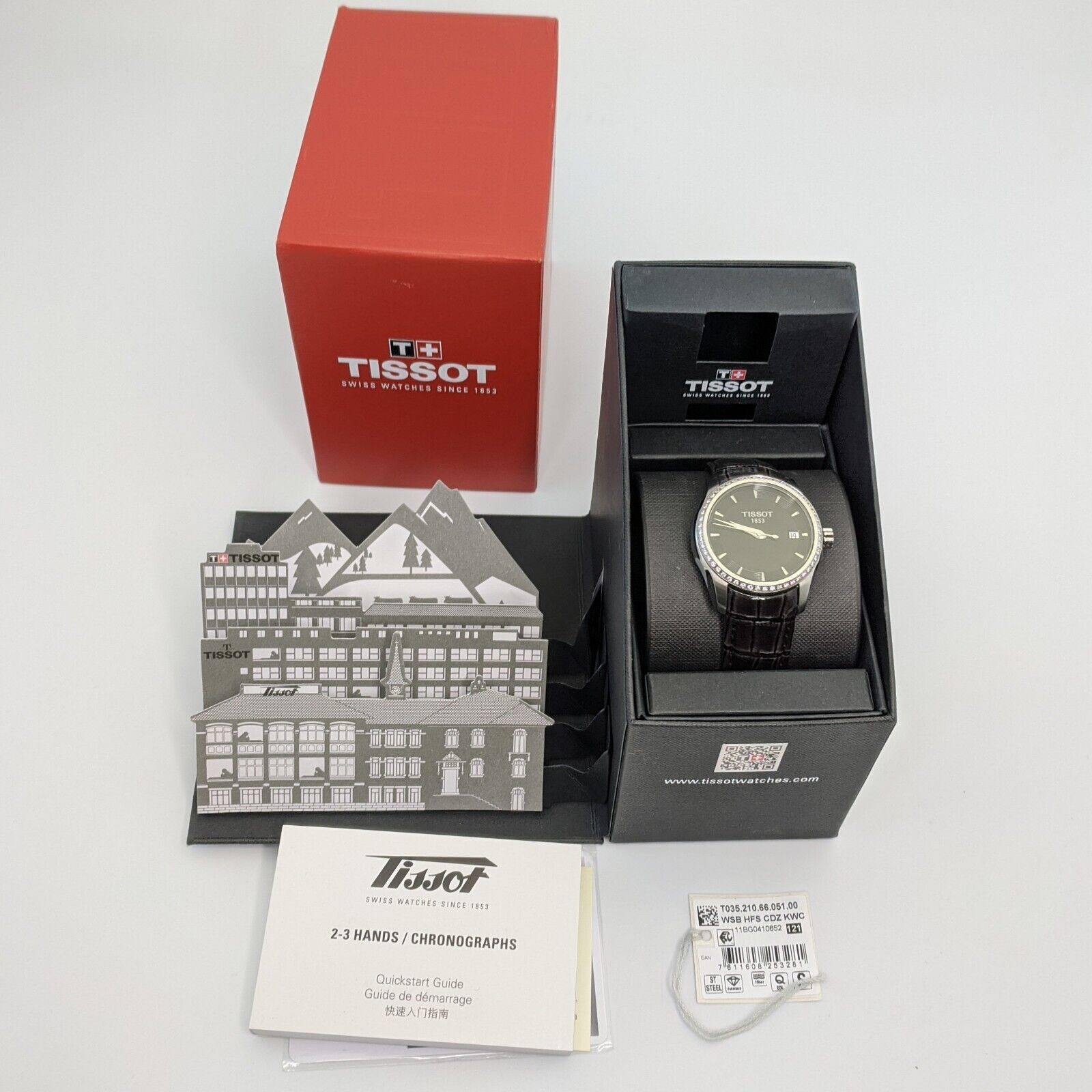  Shop Authentic Tissot T Trend Couturier Diamonds Black Dial Black Leather Strap Watch for Women - T035.210.66.051.00 - Luxxuri