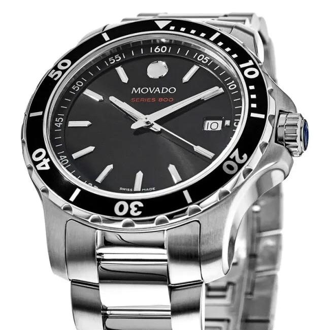  Shop Authentic Movado Series 800 Black Dial Silver Steel Strap Watch For Men - 2600135 - Luxxuri