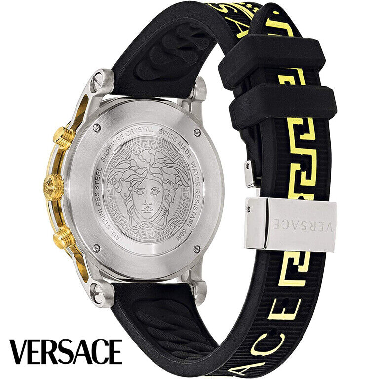  Shop Authentic Versace Sports Tech Chronograph Silver Dial Black Rubber Strap Watch for Women - VELT00519 - Luxxuri