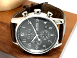  Shop Authentic Hugo Boss Navigator Grey Dial Brown Leather Strap Watch for Men - 1513494 - Luxxuri