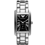  Shop Authentic Emporio Armani Classic Black Dial Silver Stainless Steel Strap Watch For Men - AR0156 - Luxxuri