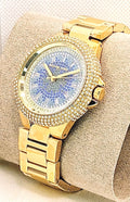  Shop Authentic Michael Kors Camille Analog Blue Dial Gold Steel Strap Watch For Women - MK7341 - Luxxuri
