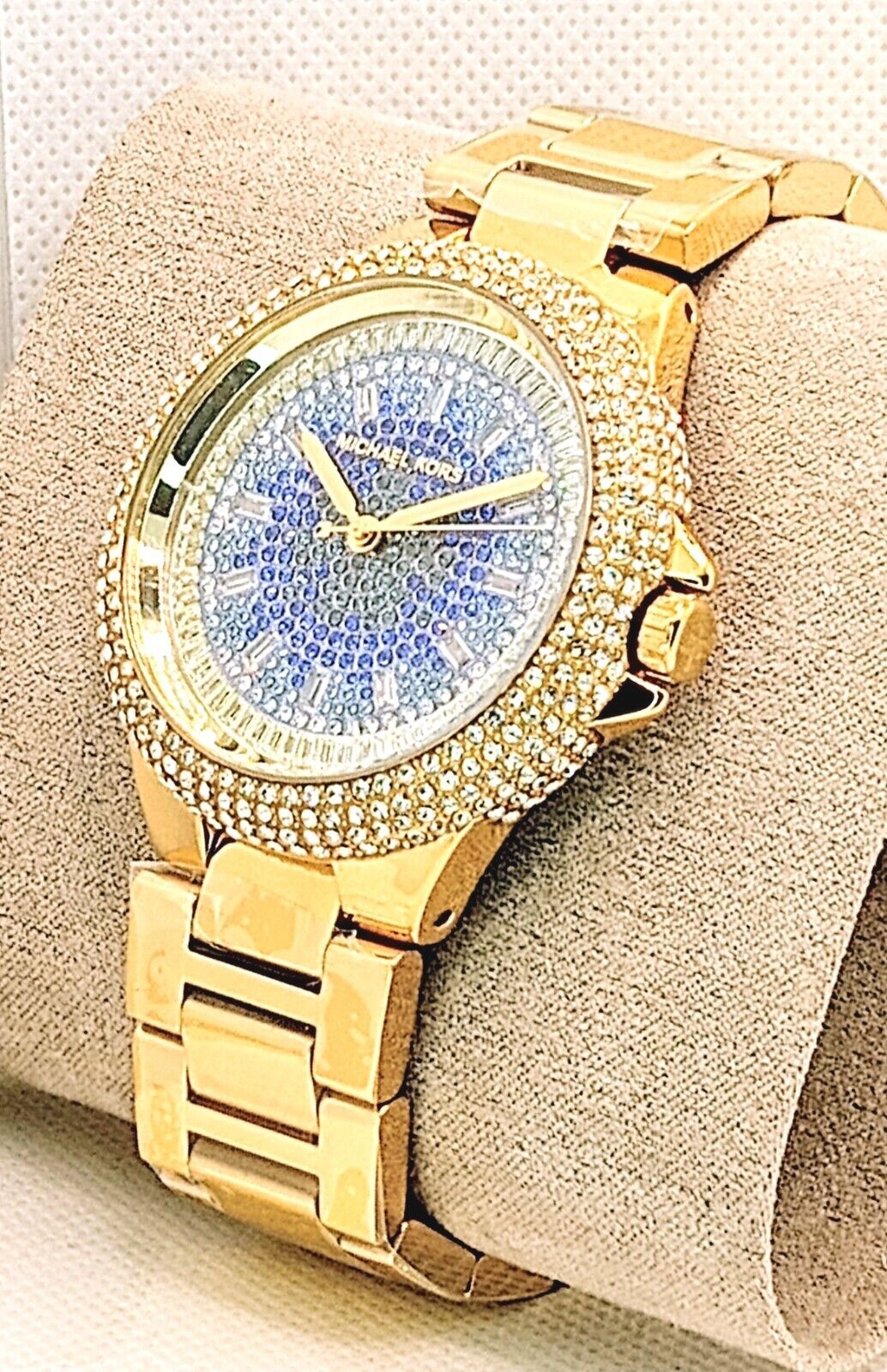  Shop Authentic Michael Kors Camille Analog Blue Dial Gold Steel Strap Watch For Women - MK7341 - Luxxuri