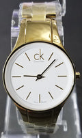  Shop Authentic Calvin Klein Simplicity White Dial Gold Steel Strap Watch for Women - K4323212 - Luxxuri