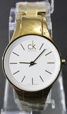  Shop Authentic Calvin Klein Simplicity White Dial Gold Steel Strap Watch for Women - K4323212 - Luxxuri
