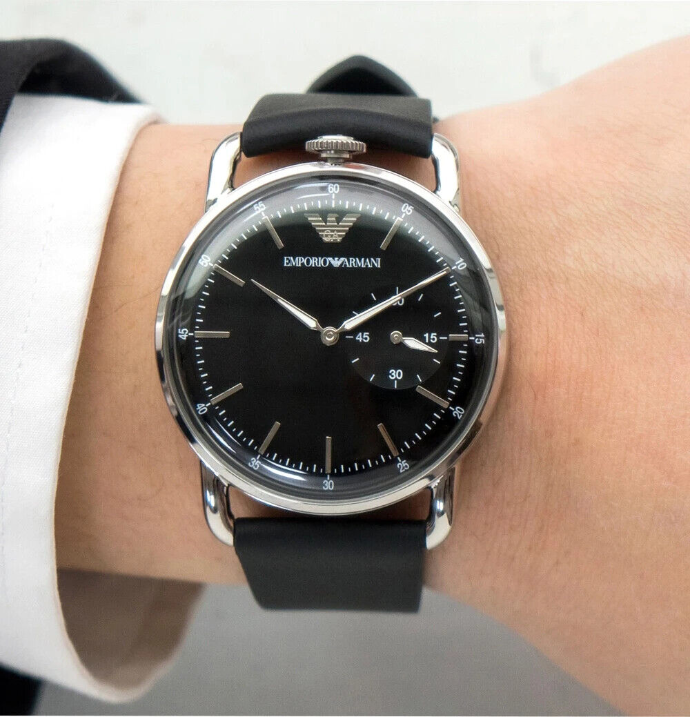  Shop Authentic Emporio Armani Aviator Quartz Black Dial Black Leather Strap Watch For Men - AR11336 - Luxxuri