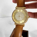  Shop Authentic Michael Kors Catlin Champagne Dial Brown Leather Strap Watch for Women - MK2375 - Luxxuri