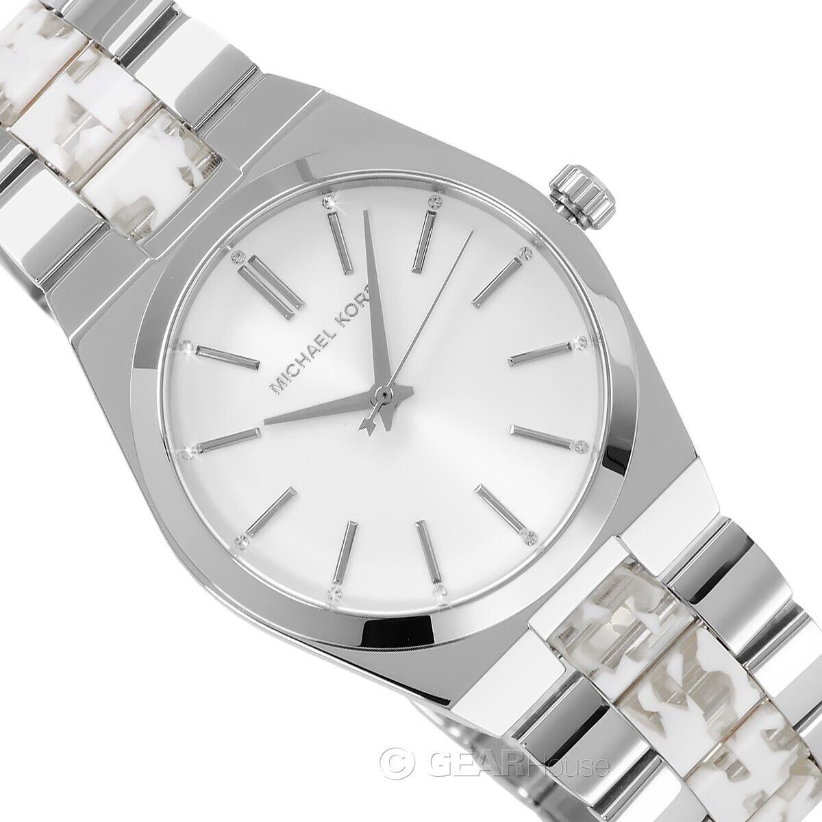  Shop Authentic Michael Kors Channing Quartz White Dial Two Tone Steel Strap Watch For Women - MK6649 - Luxxuri