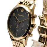  Shop Authentic Emporio Armani Classic Chronograph Black Dial Gold Steel Strap Watch For Men - AR1893 - Luxxuri