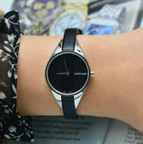  Shop Authentic Calvin Klein Rebel Black Grey Dial Black Leather Strap Watch for Women - K8P231C1 - Luxxuri