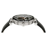  Shop Authentic Versace Greca Sport Quartz Black Dial Black Leather Strap Watch For Men - VEZ300221 - Luxxuri